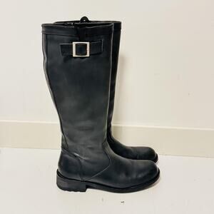 Kodiak Boots Mens 10 Black Waterproof Riding Tall Knee High Buckle Zip Winter